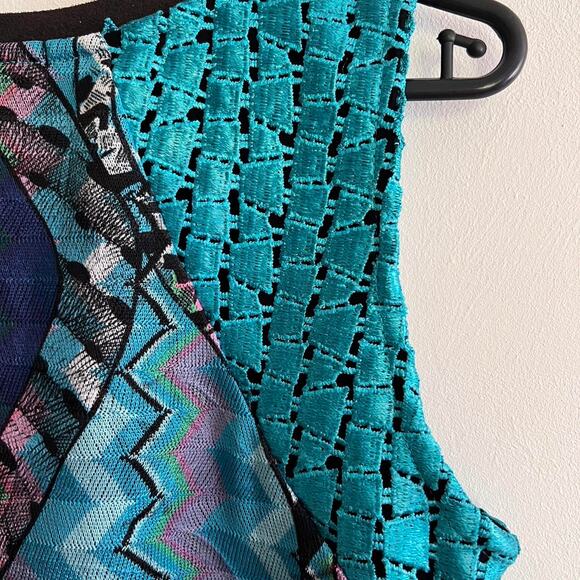 Custo Barcelona Mini Dress Multicolor Abstract Print Sleeveless Y2K - Picture 4 of 5